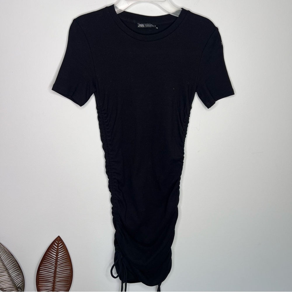 Zara Ruched Ribbed Dress A17 - Picture 3 of 11